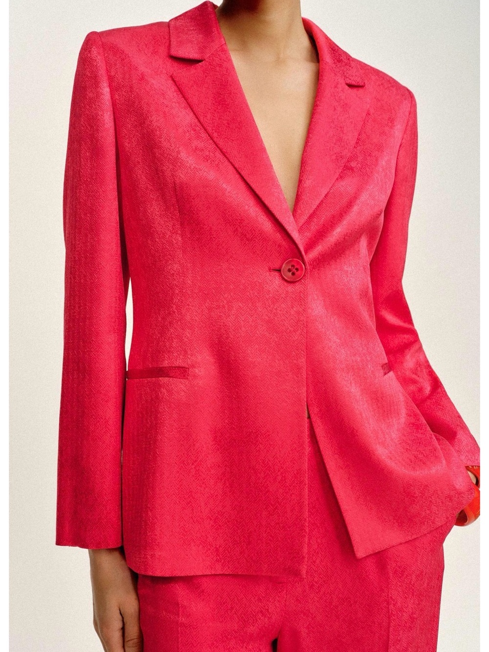 Zara Vibrant Raspberry Single-Button Blazer - Picture 6 of 10